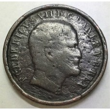 DENMARK 1853 /2 . ONE 1 RBS COIN . OVERDATE